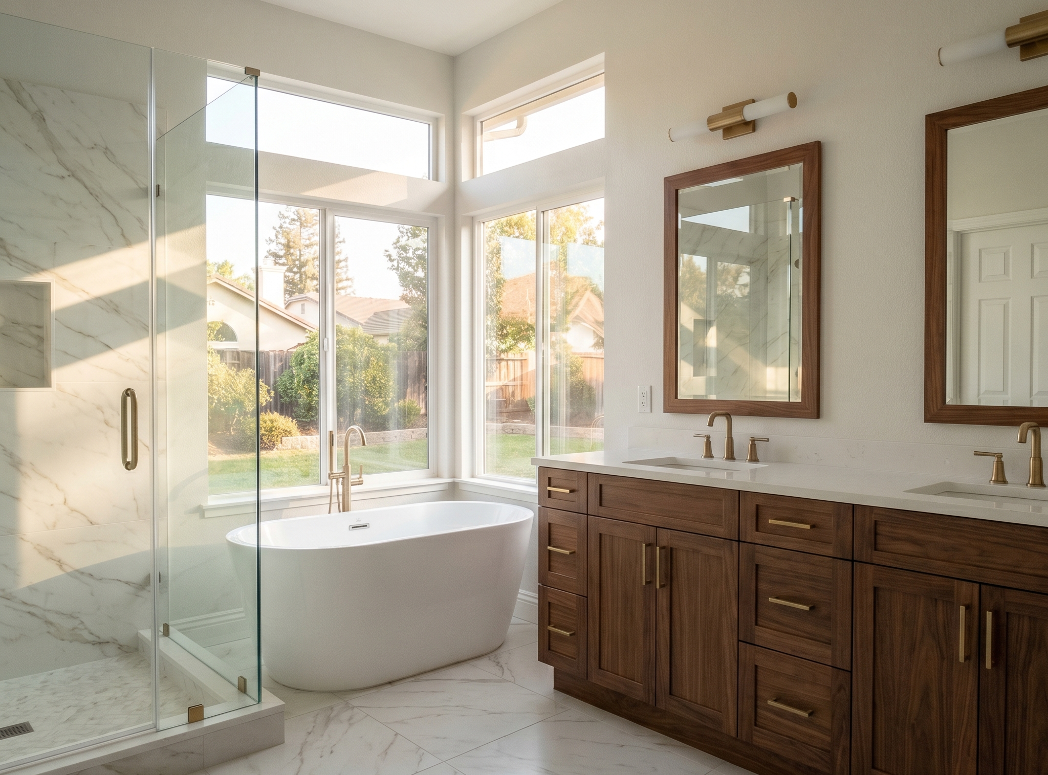 Elk Grove Warm Modern Bathroom